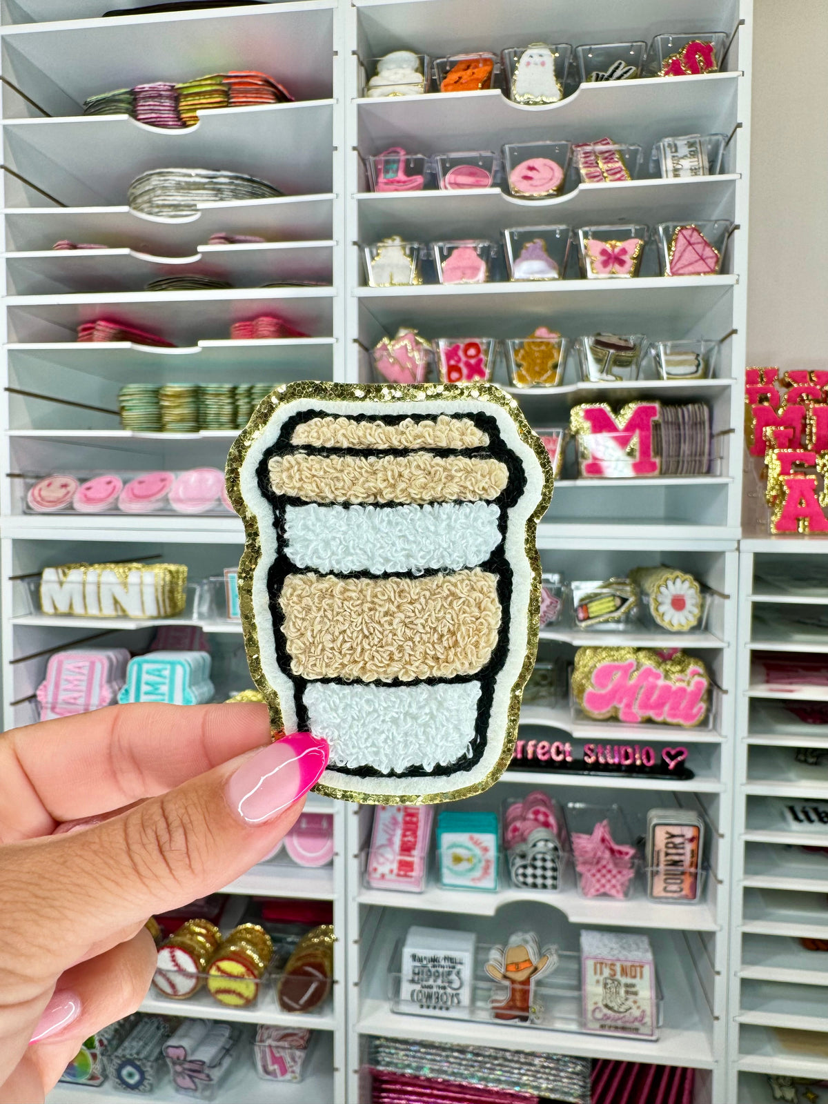 Coffee Cup Chenille Patch