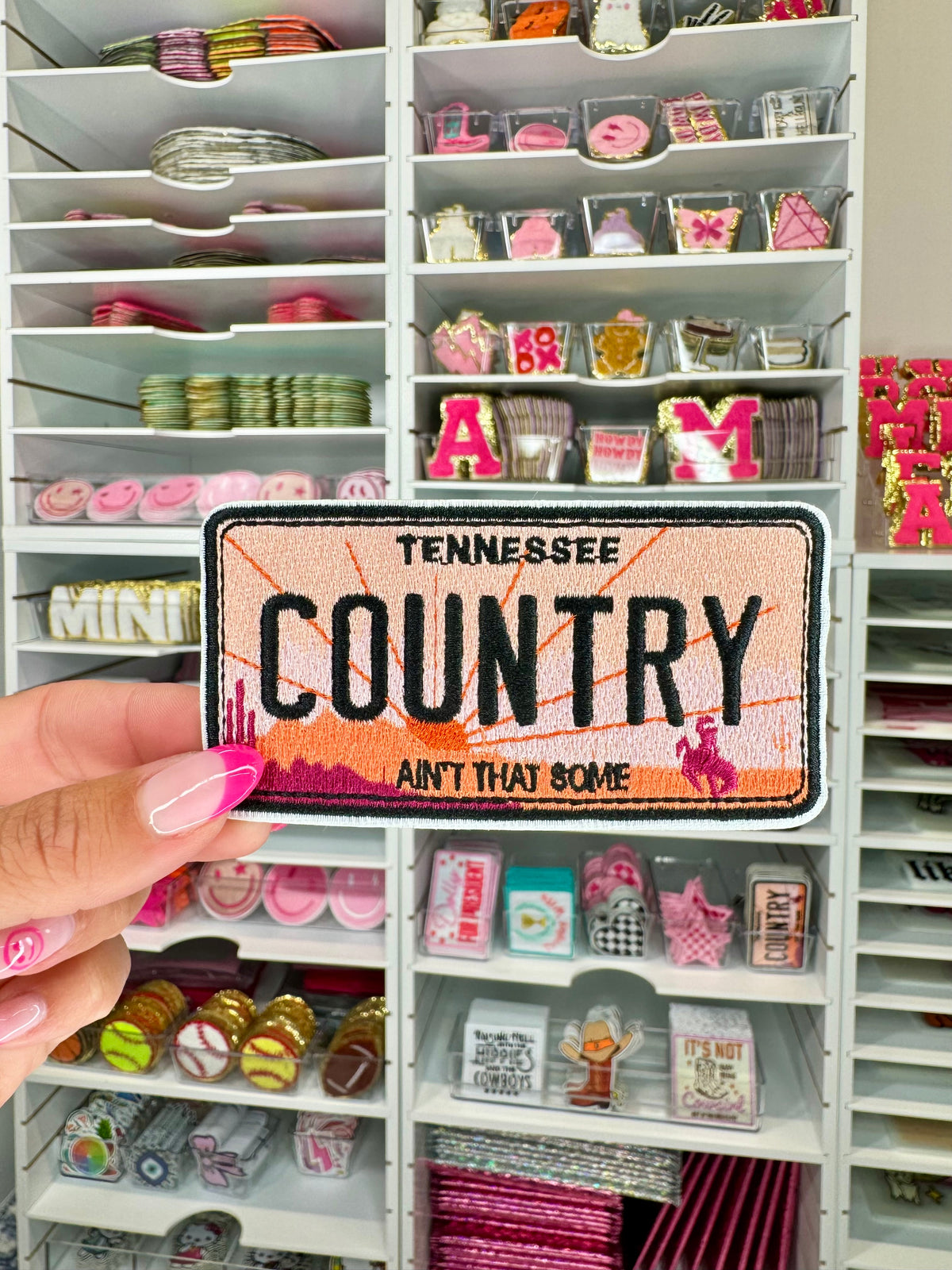 Country License Plate Embroidered Patch